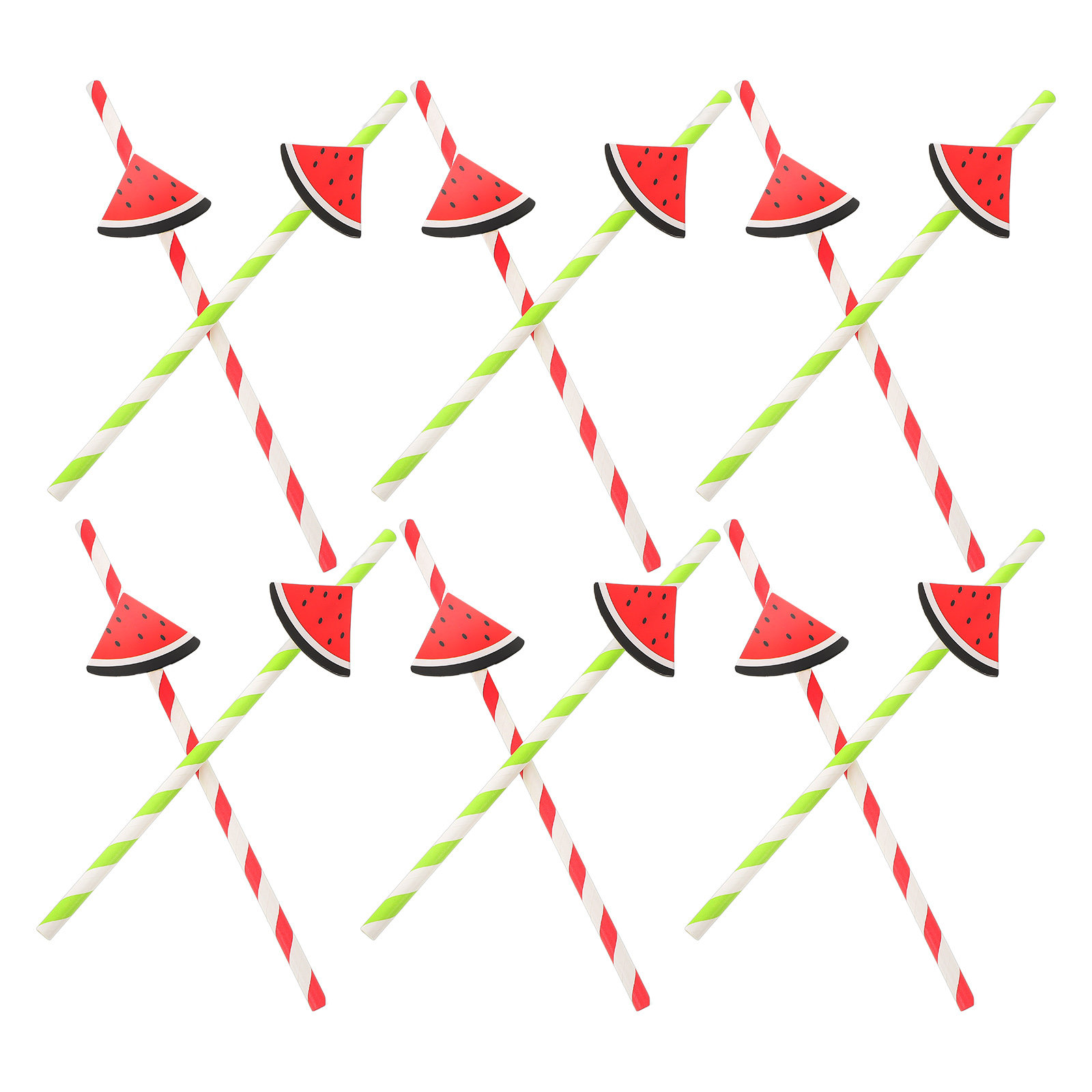 40Pcs Watermelon Disposable Pa - Paper Straw Color のレビューと価格