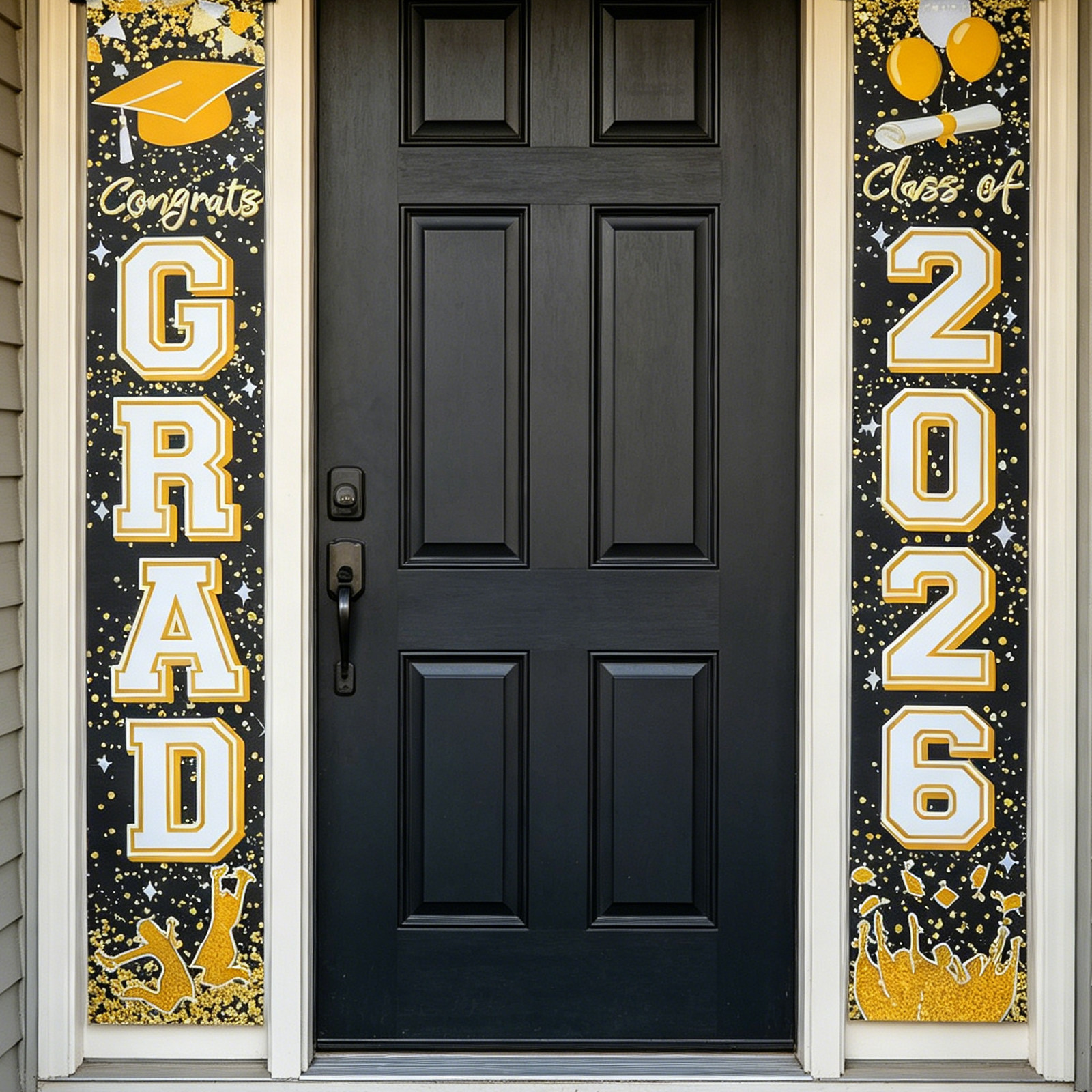 1Pair Graduation Door Couplets - Party Banner Gold のレビューと価格
