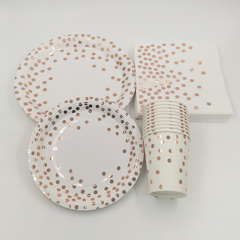Rose Gold Party Tableware Kit  - Paper Straw Color のレビューと価格