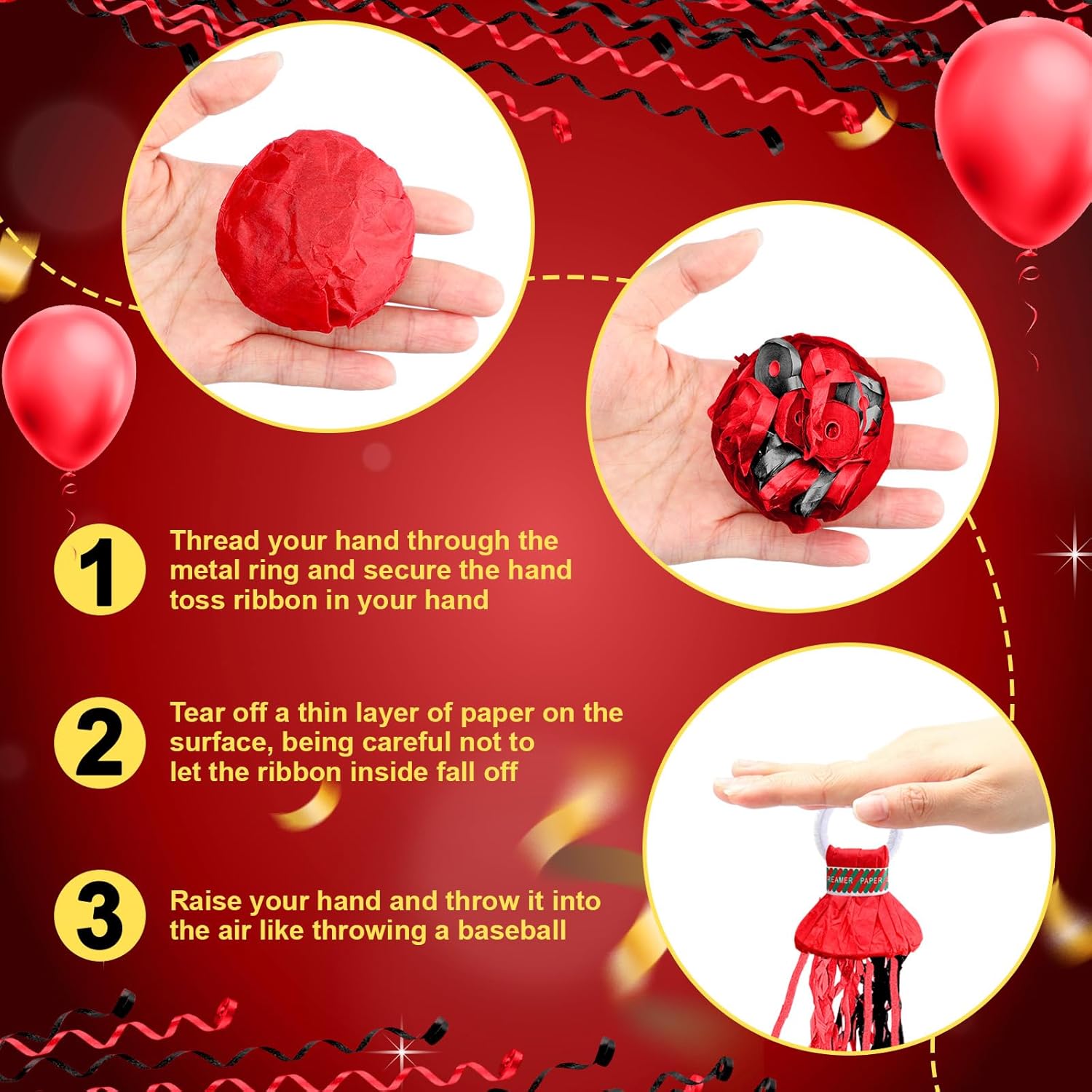 Red Hand Throwing Streamers Co - Confetti Cannon Tube のレビューと価格