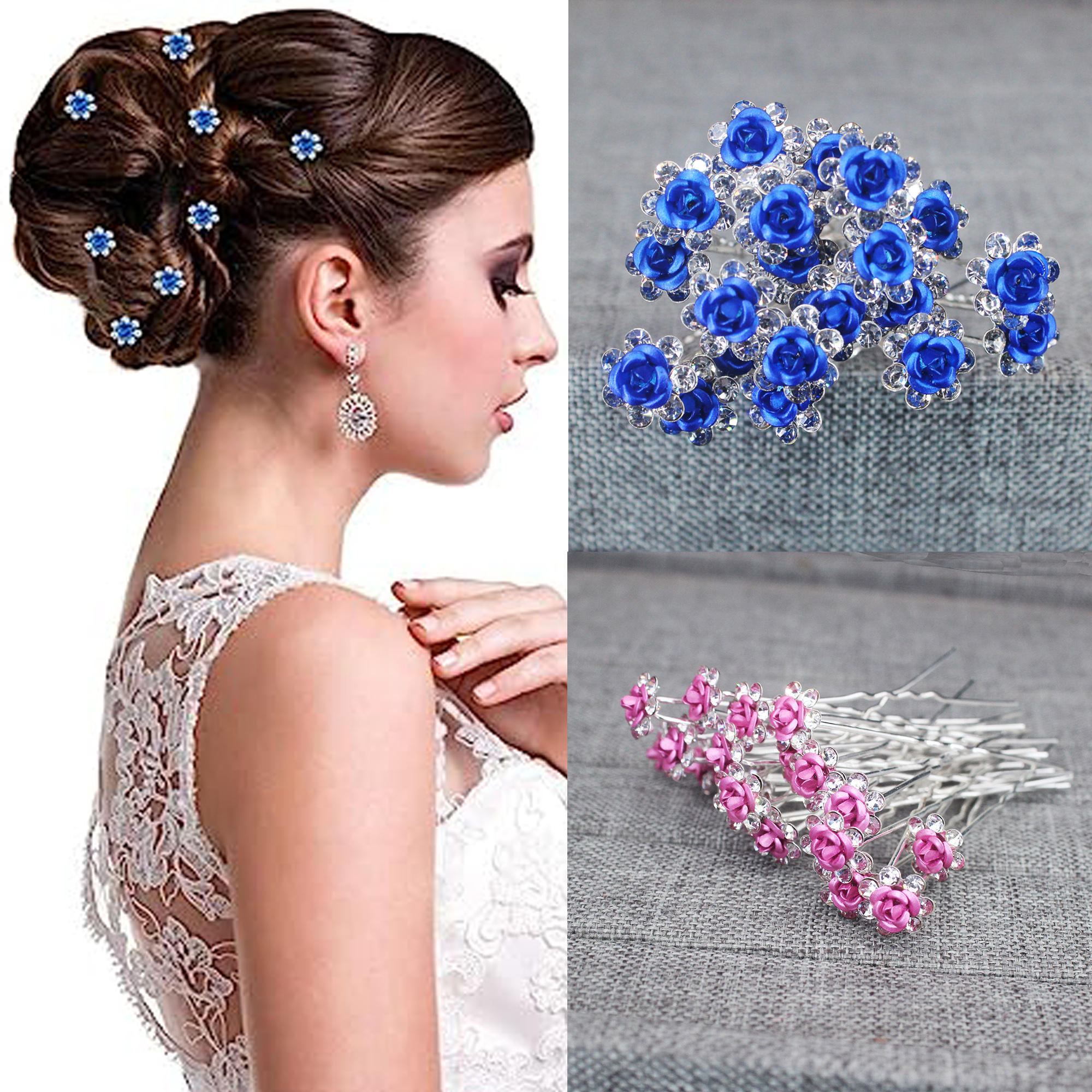 20PCS Rose Flower Rhinestone H - Event Suppliers のレビューと価格