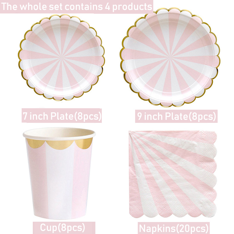 Striped Disposable Tableware P - Paper Straw Color のレビューと価格
