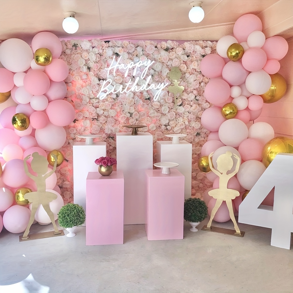 125pcs Pink & White Balloon Ar - Balloon Arch Kit のレビューと価格