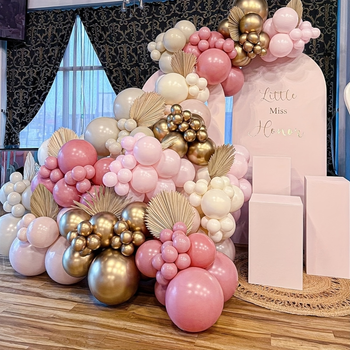125pcs Pink & White Balloon Ar - Balloon Arch Kit のレビューと価格