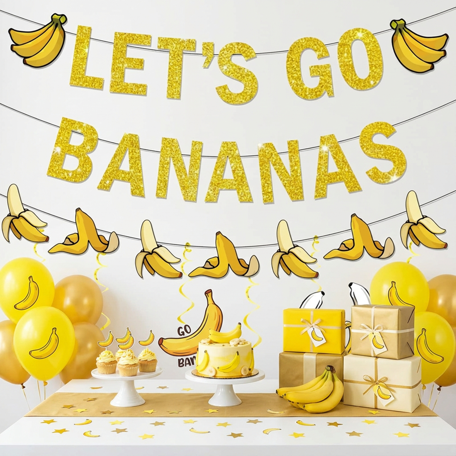1Set Yellow Bananas Birthday B - Let'S Party Event Supply のレビューと価格
