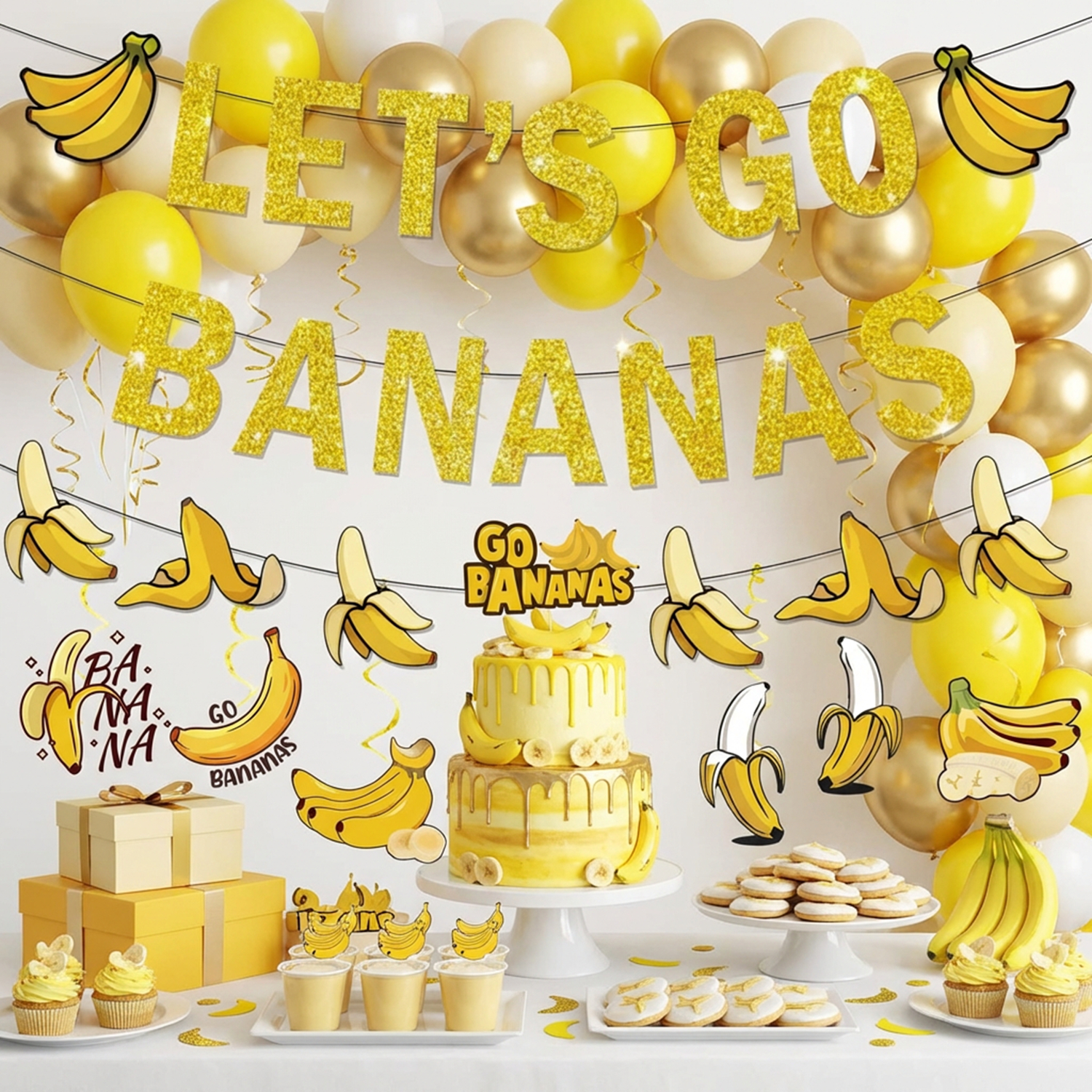 1Set Yellow Bananas Birthday B - Let'S Party Event Supply のレビューと価格